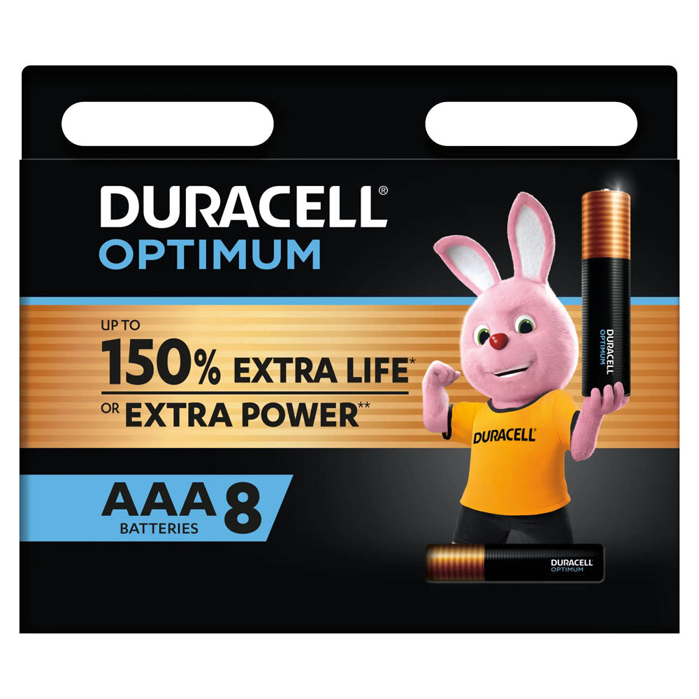 Duracell 8pc Duracell Optimum Alkaline AAA Size Battery Pack Single Use Batteries (4 Pack)