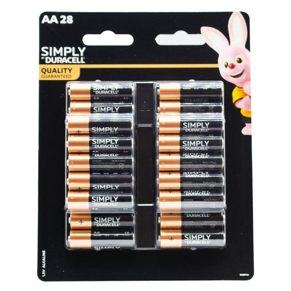 Duracell AA Size 1.5V Alkaline Battery Pack Single-Use Batteries (28 Pieces)