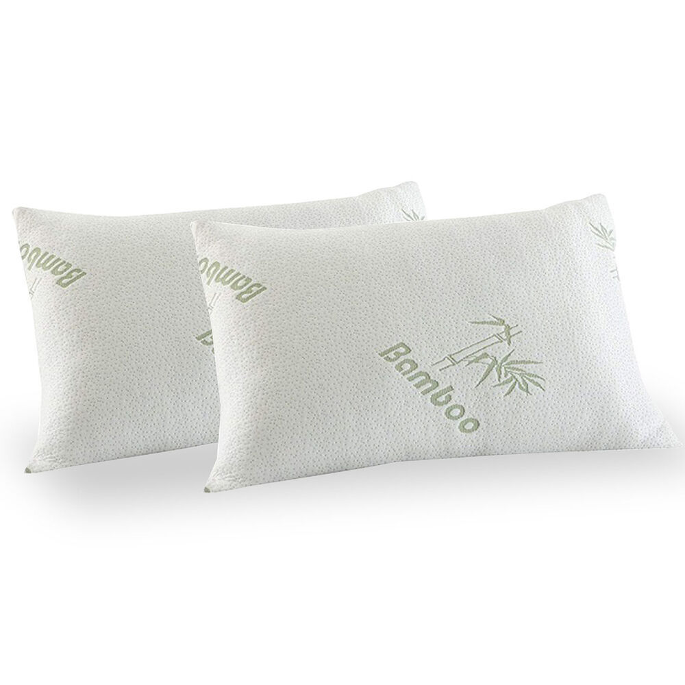 Royal Comfort 2pc Royal Comfort Bamboo Covered Memory Foam Bedding Pillow 56x36cm White (2 Pack) — image 2