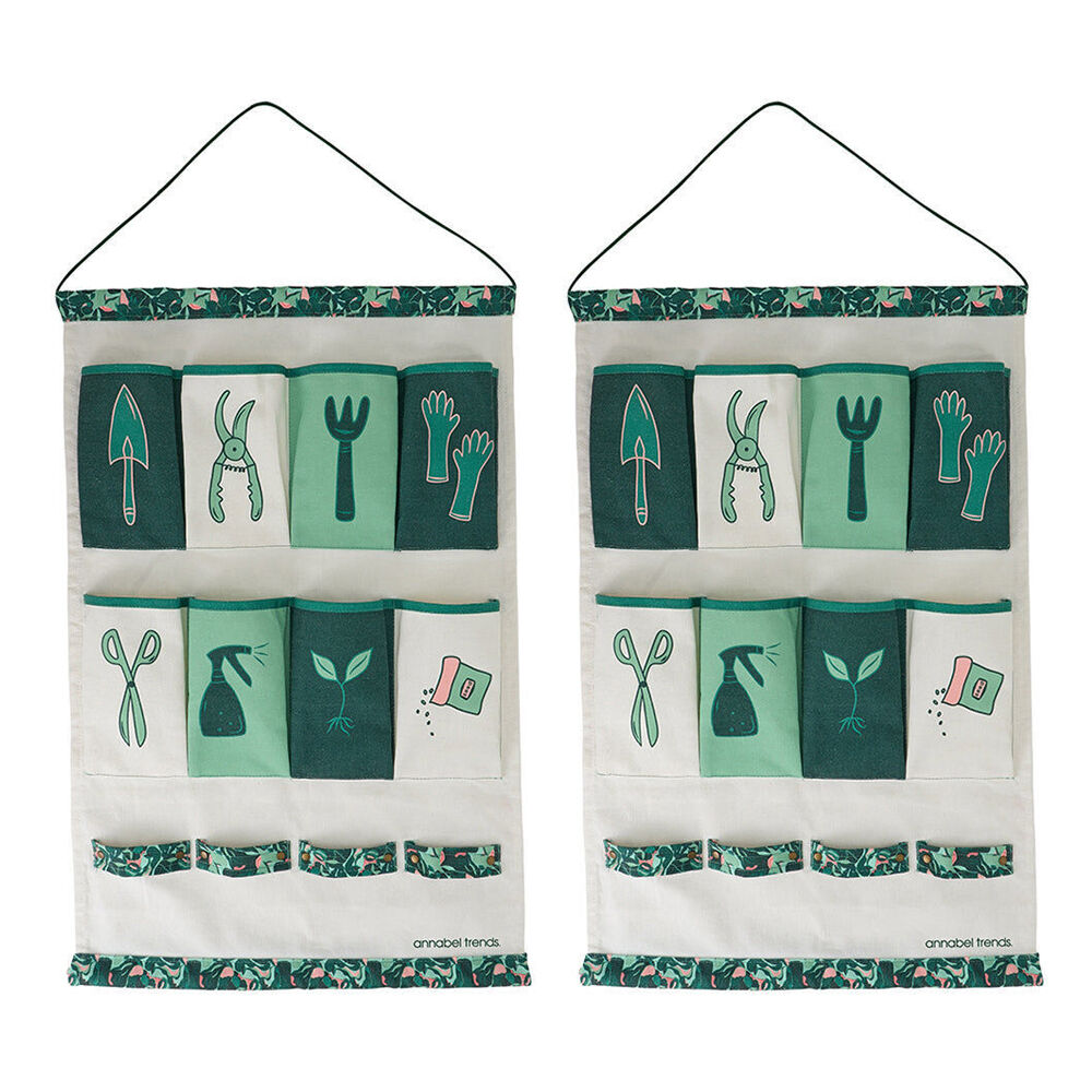 Annabel Trends Hanging Garden Tool Organiser Storage Cotton Canvas 71x48cm (2 Pack)