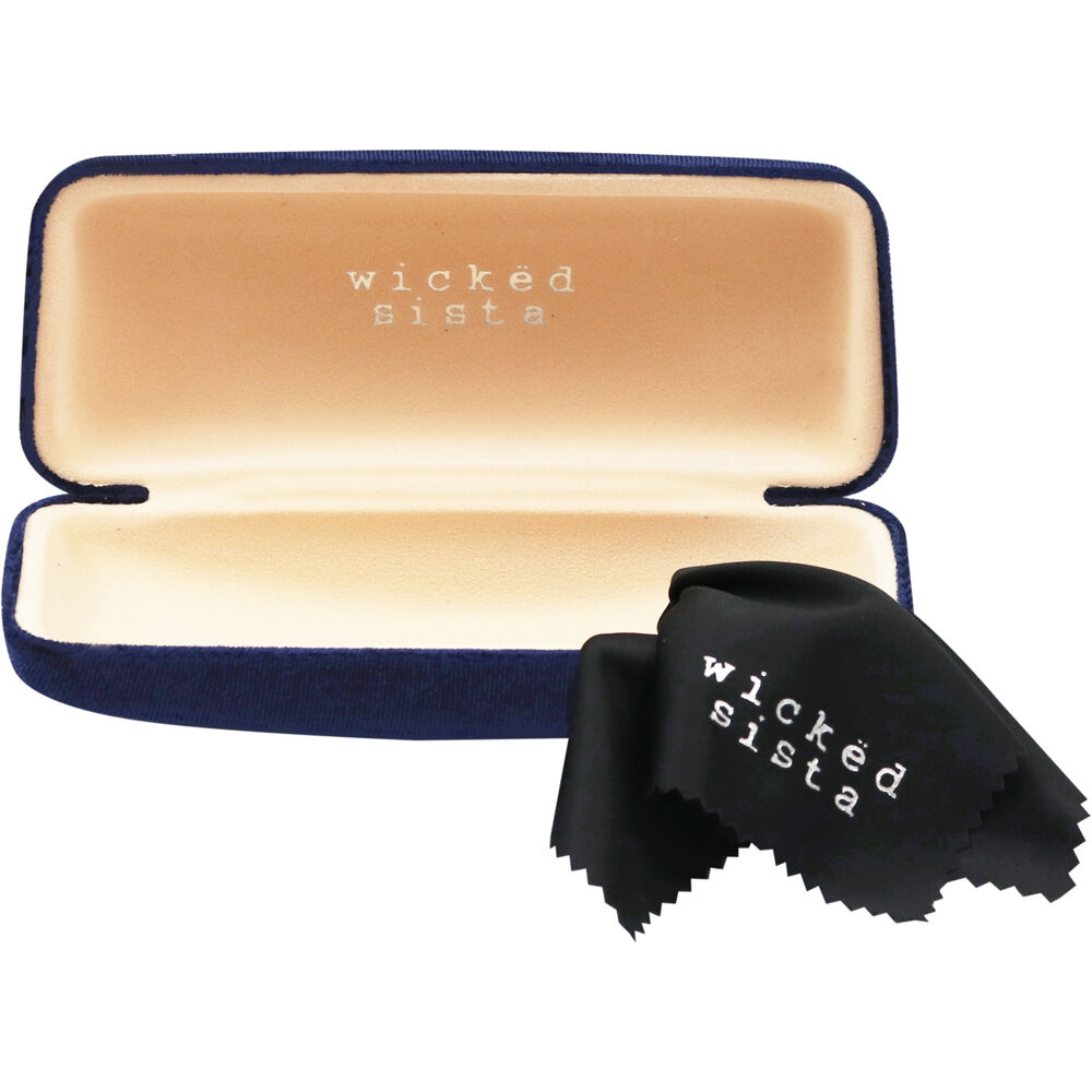 Wicked Sista 16x7cm Navy Velvet Polyester Eyewear Storage Travel Case Holder (2 Pack) — image 3