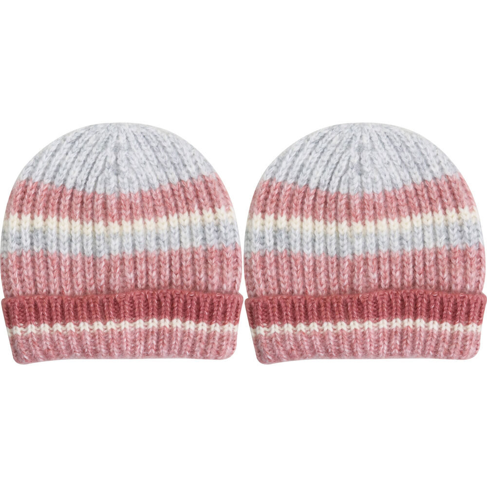 Wicked Sista Acrylic Sophie Striped Beanie One Size Winter Hat/Headwear (2 Pack)