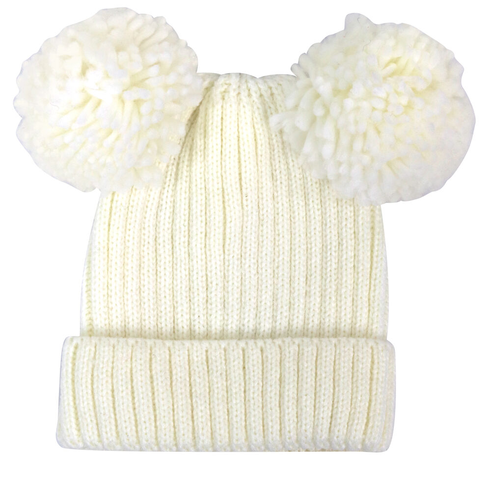 Foote Street Poppy Cap For Toddlers Winter Beanie - White - 8M-2Y
