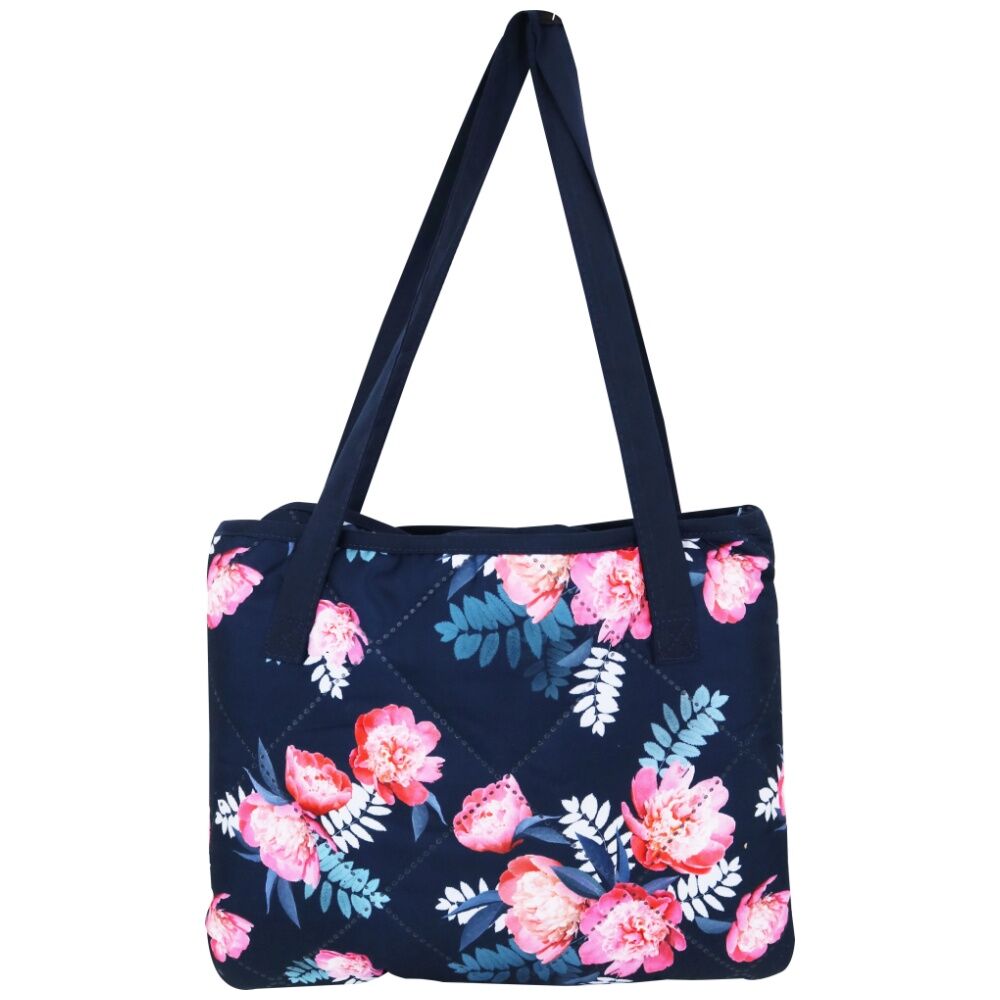 Wicked Sista Large Beach Mat Peony Dreams Foam Padding Waterproof Blue