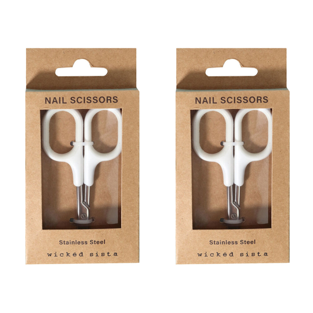 Wicked Sista Pedicure Manicure Tools Stainless Steel Nail Scissors (2 Pack)