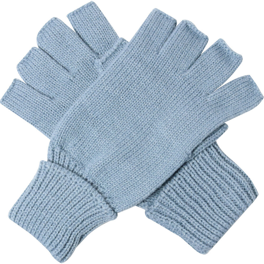 Wicked Sista Fingerless Soft Knitted Winter Gloves One Size Dusty Blue (2 Pack) — image 2