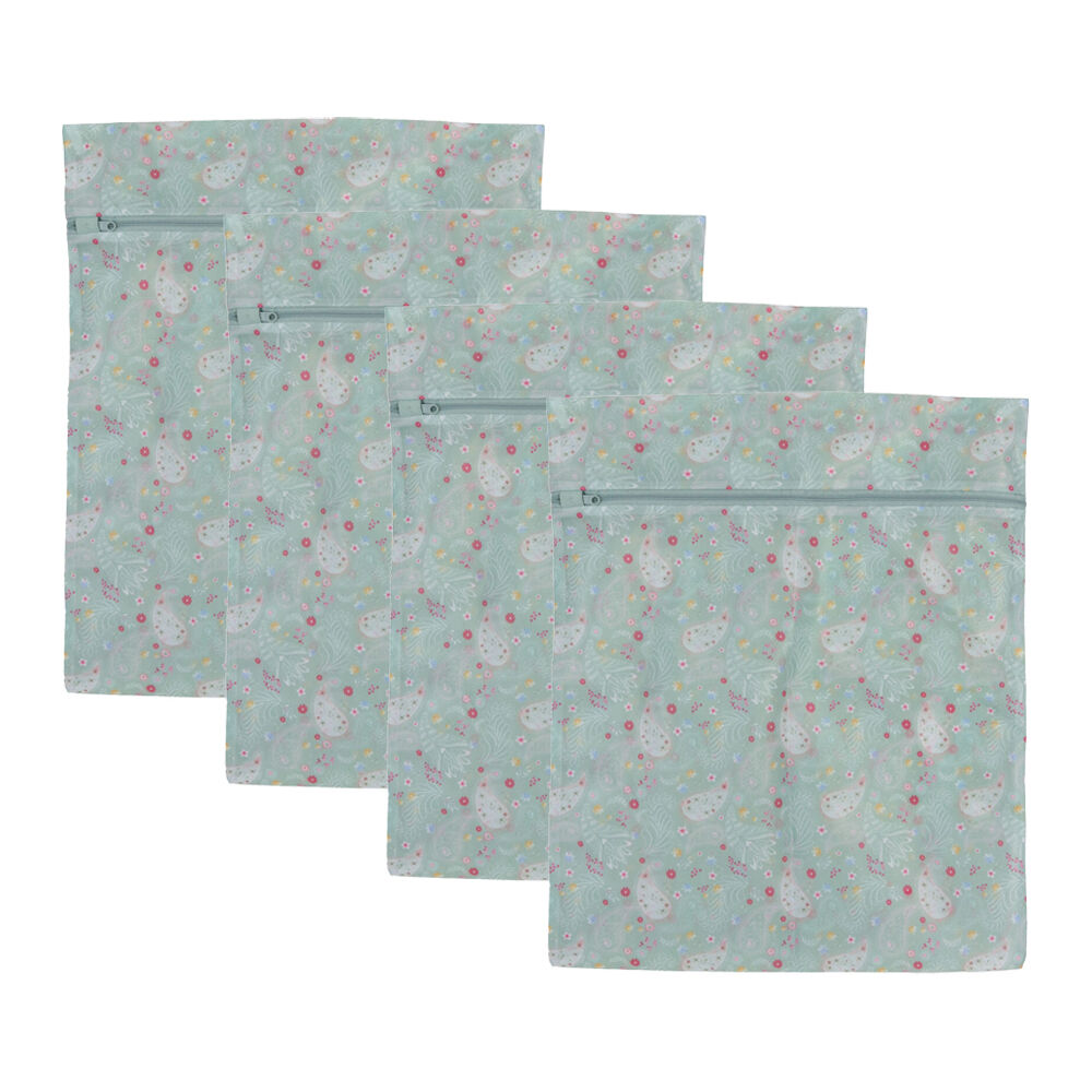 Wicked Sista Floral Paisley Delicate Laundry Mesh Wash Bag w/ Zip Lock 40x50 (4 Pack)