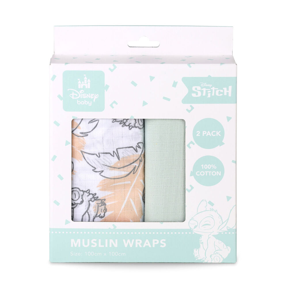 Disney Stitch Baby/Kids Cotton Muslin Wrap 100x100cm Swaddle Blanket (4 Pieces) — image 2