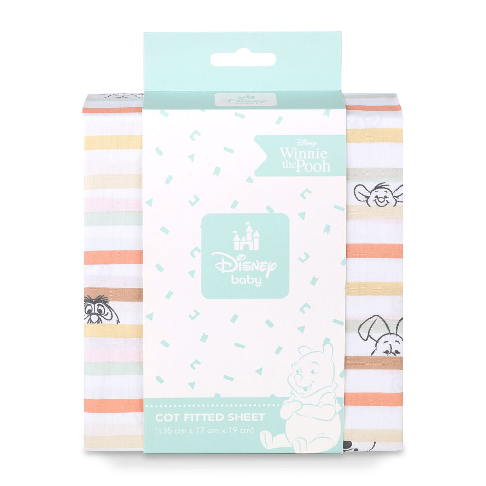 Disney Pooh Baby/Kids Soft Comfort Cot Fitted Cotton Bedding Sheet 132x77cm (2 Pack) — image 2