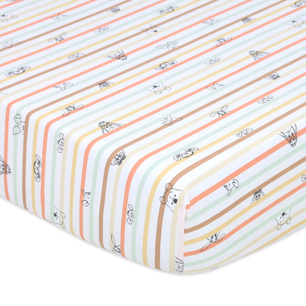 Disney Pooh Baby/Kids Soft Comfort Cot Fitted Cotton Bedding Sheet 132x77cm (2 Pack) — image 3