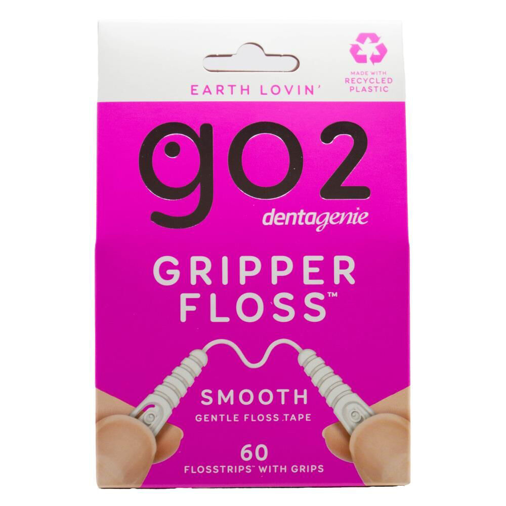 GO 2 Dentagenie Go2 Gripper Gentle Dental Floss Tape Teeth Cleaning Care (60 Pieces)