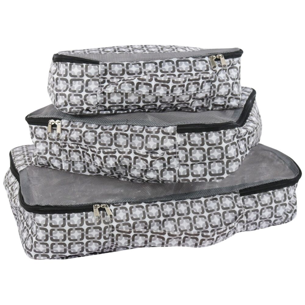 Wicked Sista Packing Cells Trio Geo Square Small/Med/Large Mesh Bags (3 Pieces)
