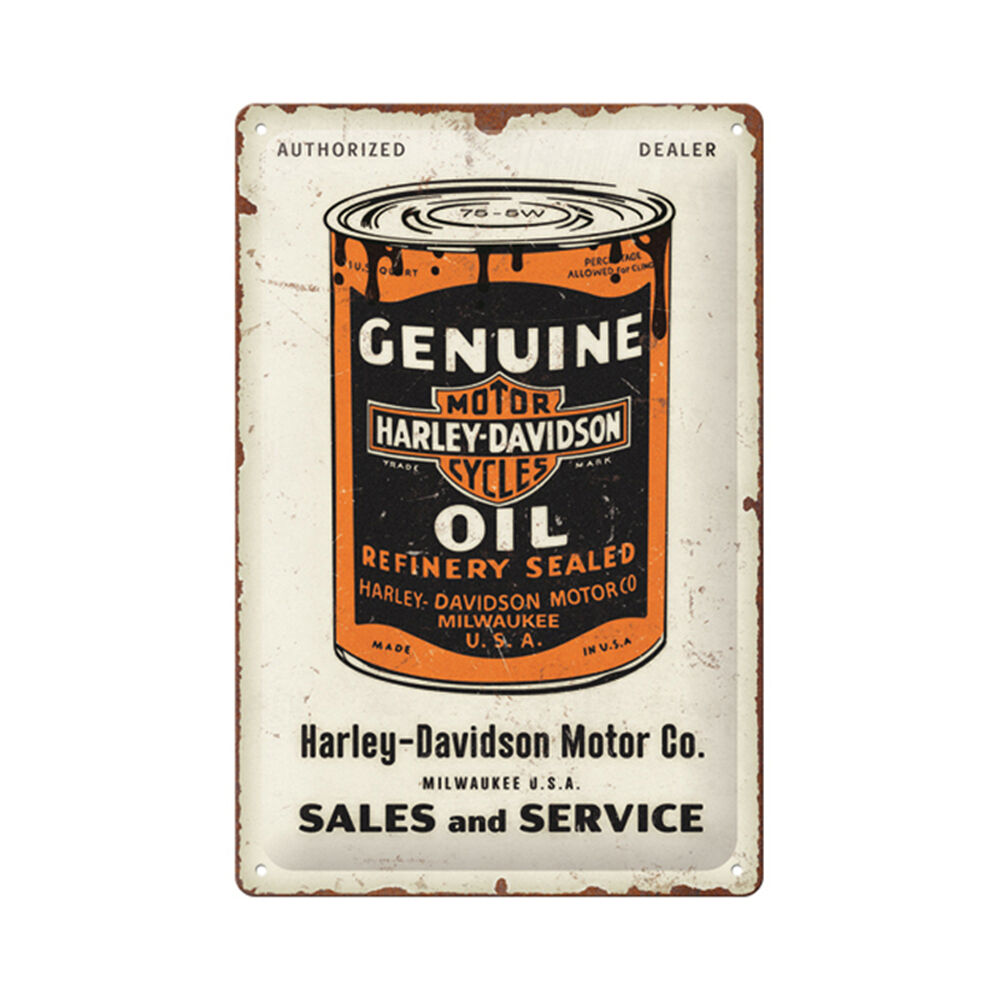 Nostalgic-Art Medium Metal Plaque/Sign Harley-Davidson Genuine Oil Can 20x30cm