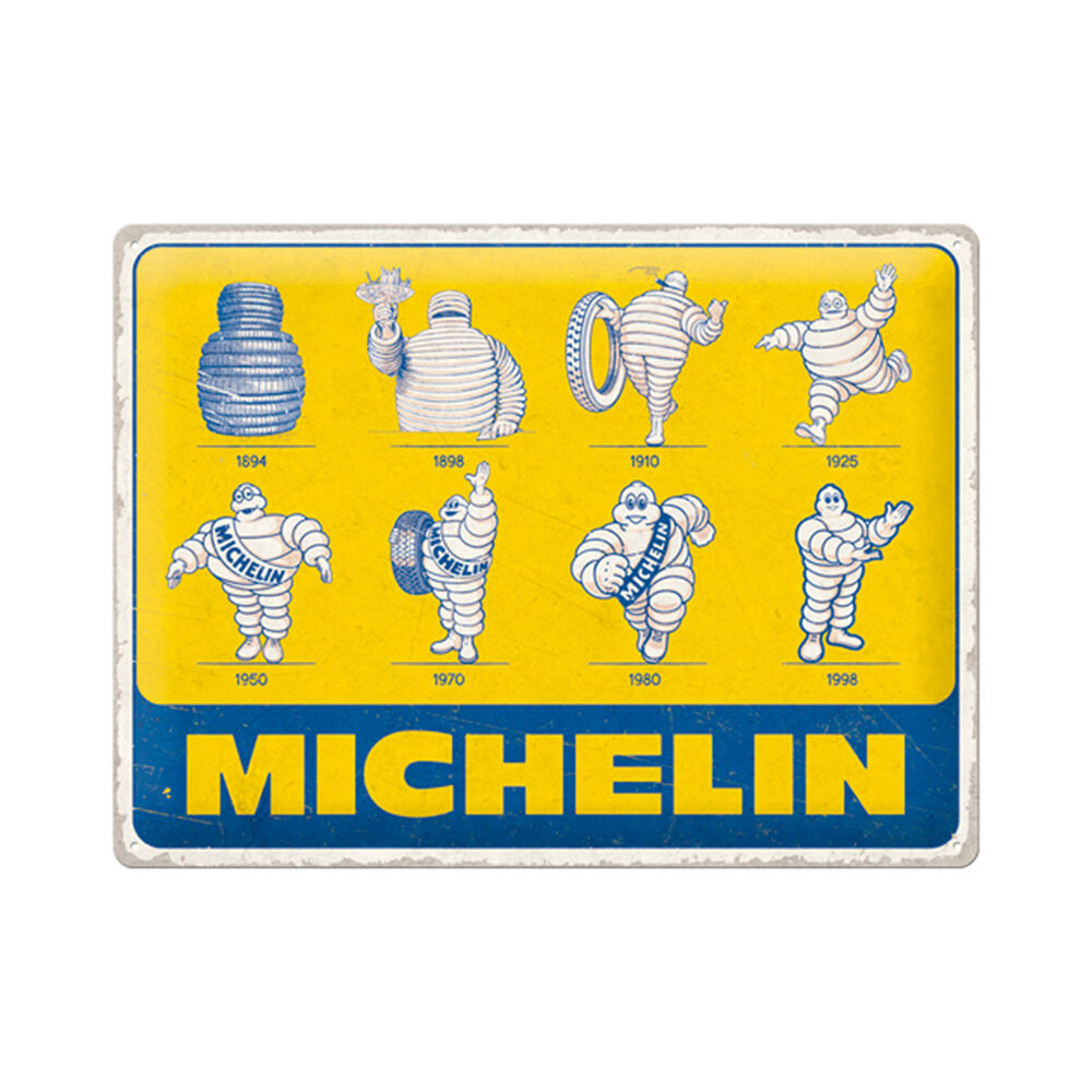 Nostalgic-Art Large Metal Hanging Plaque/Sign Michelin Logo Evolution 30x40cm