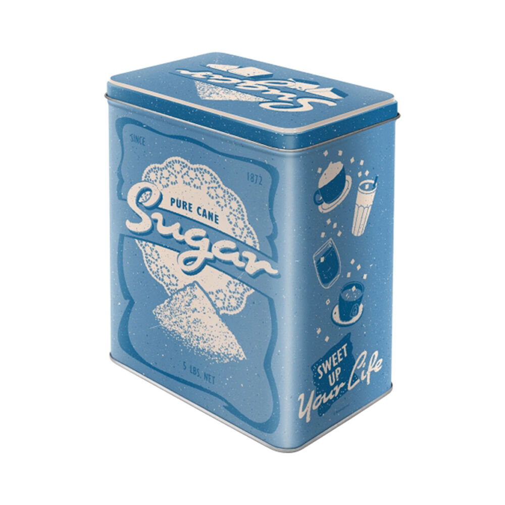 Nostalgic-Art Tin Metal Storage Box Food Container 14x20cm Large Sugar (2 Pack) — image 2
