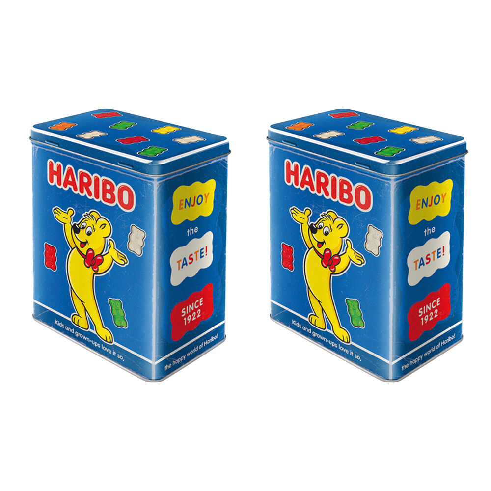 Nostalgic-Art Haribo Enjoy The Taste Tin Storage Box/Decoration 10x14x20cm (2 Pack)