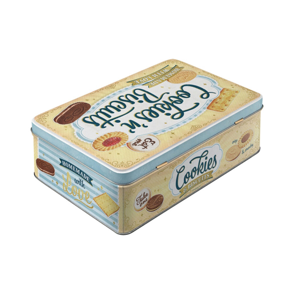 Nostalgic-Art Flat Metal Storage Tin Food Container 23x16cm Cookies & Biscuits — image 2