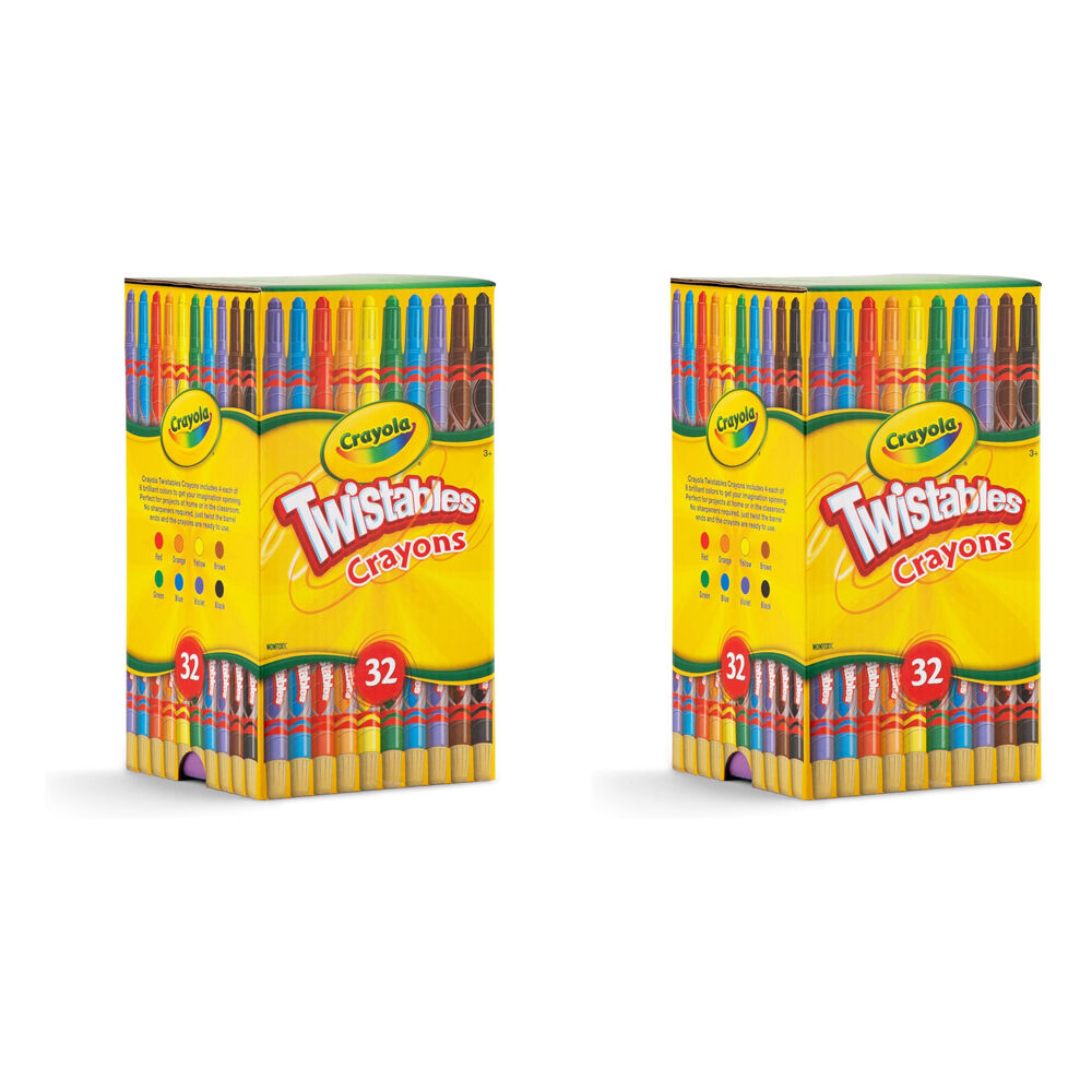 Crayola 32pc Crayola Twistables Crayons Share Pack Set Colouring Art Tools Kids 3y+ (2 Pack)