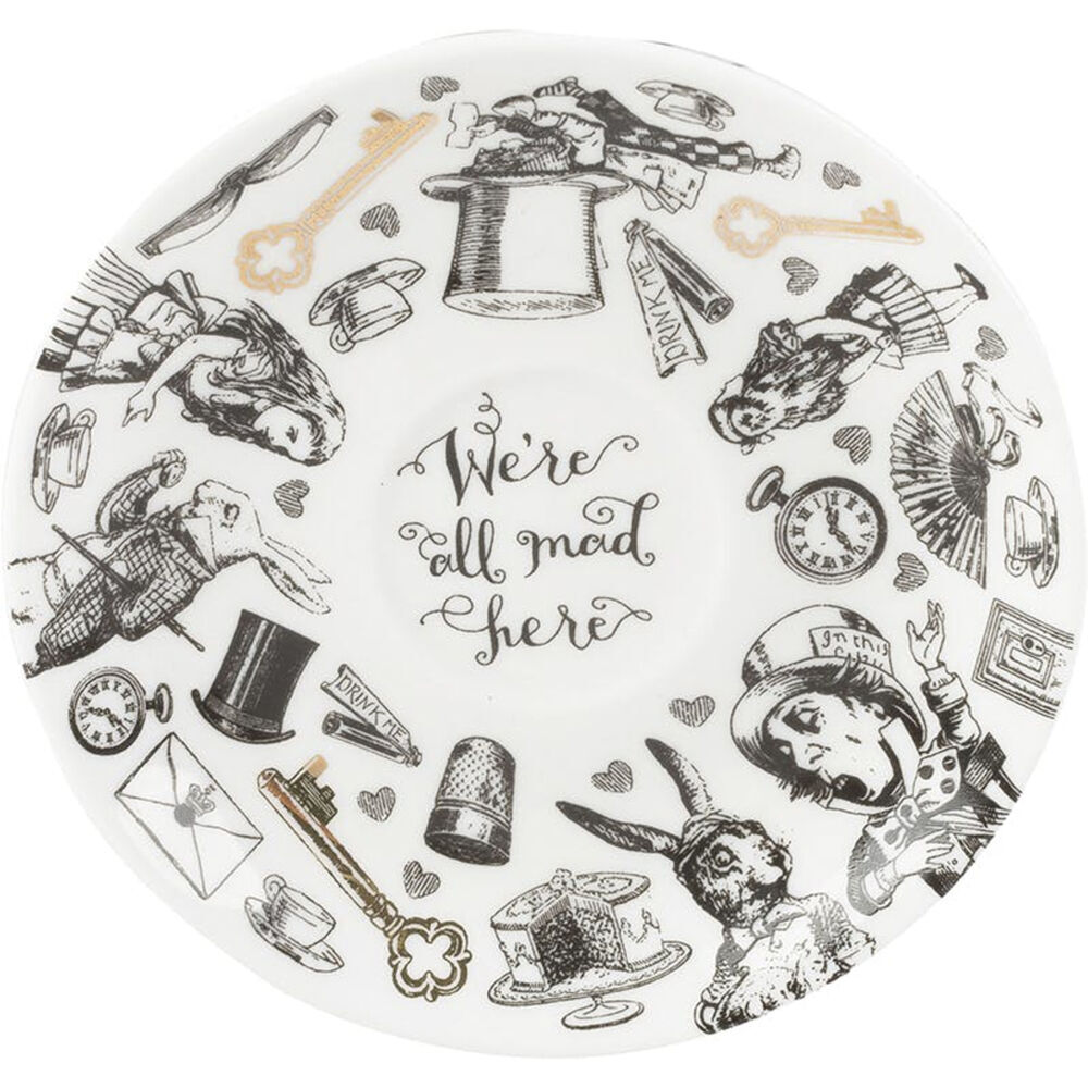 Mikasa x V & a Alice In Wonderland Espresso Cup and Saucer Set White/Black (2 Pack) — image 3