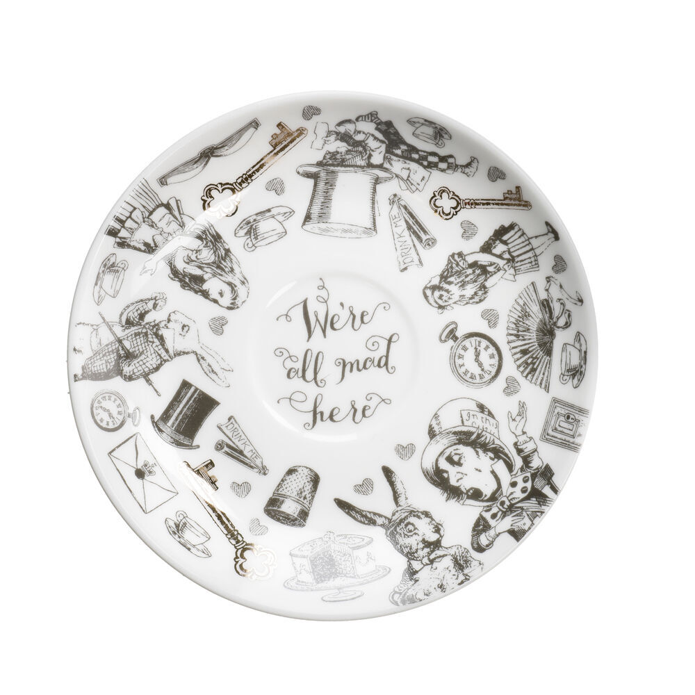 Mikasa x V & a Alice In Wonderland Espresso Cup and Saucer Set White/Black (2 Pack) — image 4