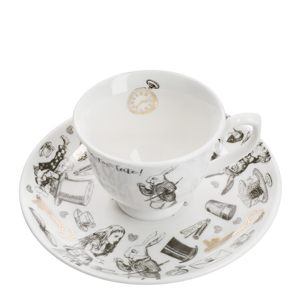 Mikasa x V & a Alice In Wonderland Espresso Cup and Saucer Set White/Black (2 Pack) — image 5