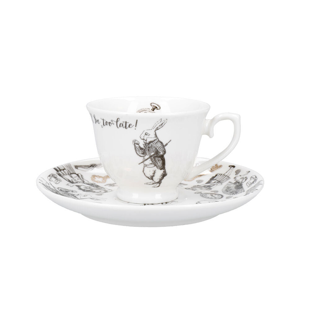 Mikasa x V & a Alice In Wonderland Espresso Cup and Saucer Set White/Black (2 Pack) — image 6