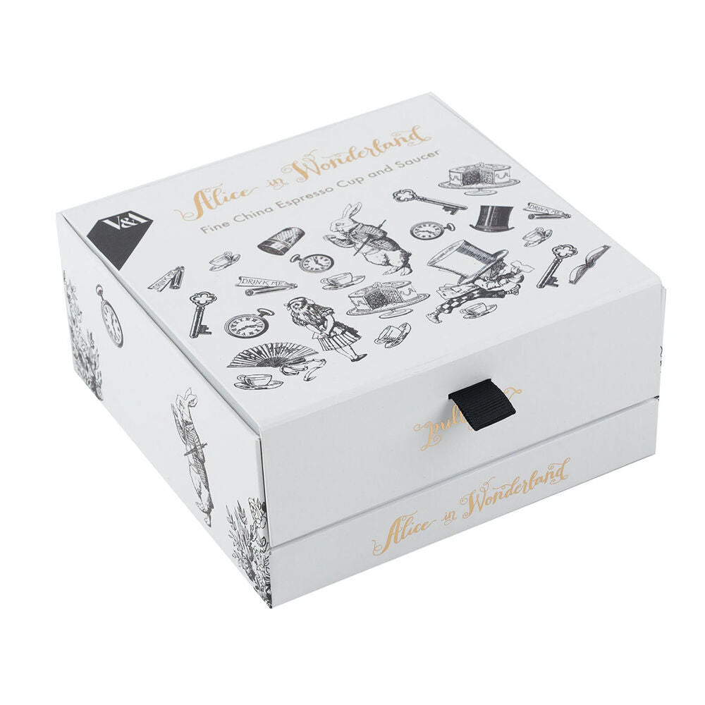 Mikasa x V & a Alice In Wonderland Espresso Cup and Saucer Set White/Black (2 Pack) — image 8
