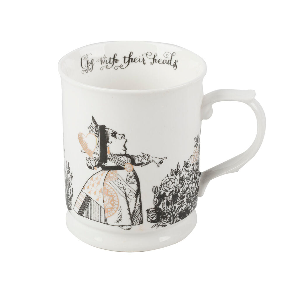 Mikasa x V & a White/Black Alice In Wonderland Tankyard Coffee Drinking Mug