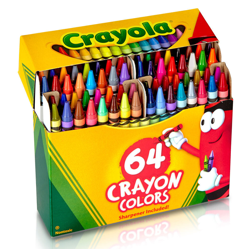 Crayola 64 Crayola Crayon Box w/ Sharpener Colouring Drawing Arts/Craft Children 3y+ (3 Pack) — image 2