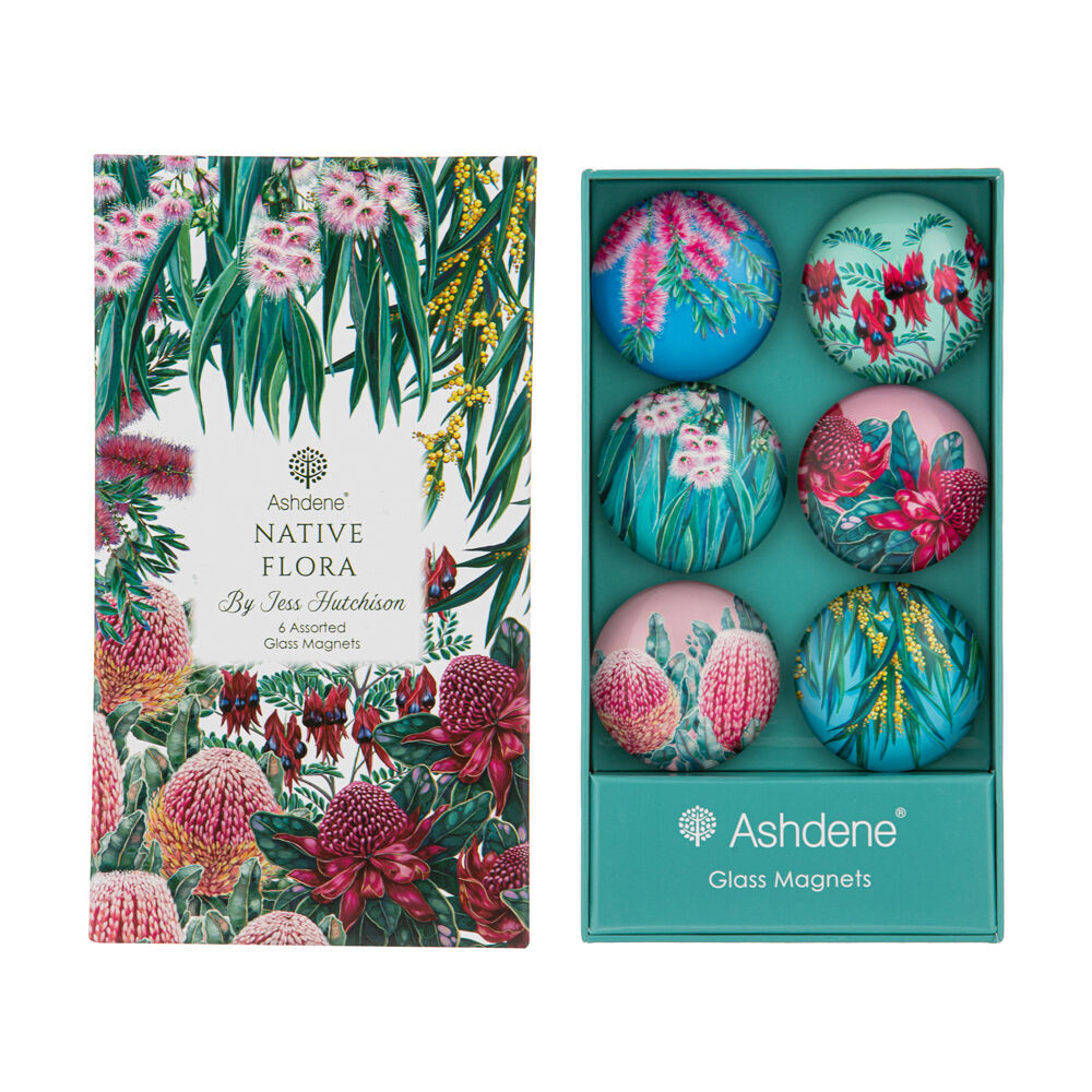Ashdene 6pc Ashdene Native Flora Print Round Decorative Fridge Magnet Set 5cm Dia (2 Pack) — image 3