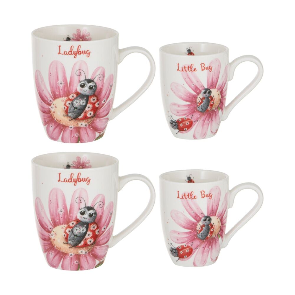 Ashdene 2pc Ashdene MiniMe Lady Beverage Bug/Little Bug Coffee Mug Gift Drinkware Set (2 Pack)