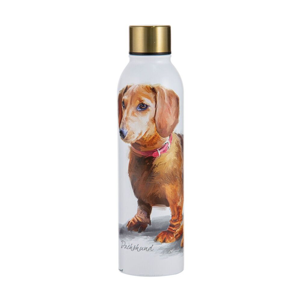 Ashdene Puppy Love Dachshund Drink Bottle 24.5cm Travel Water Container WHT (2 Pack) — image 2