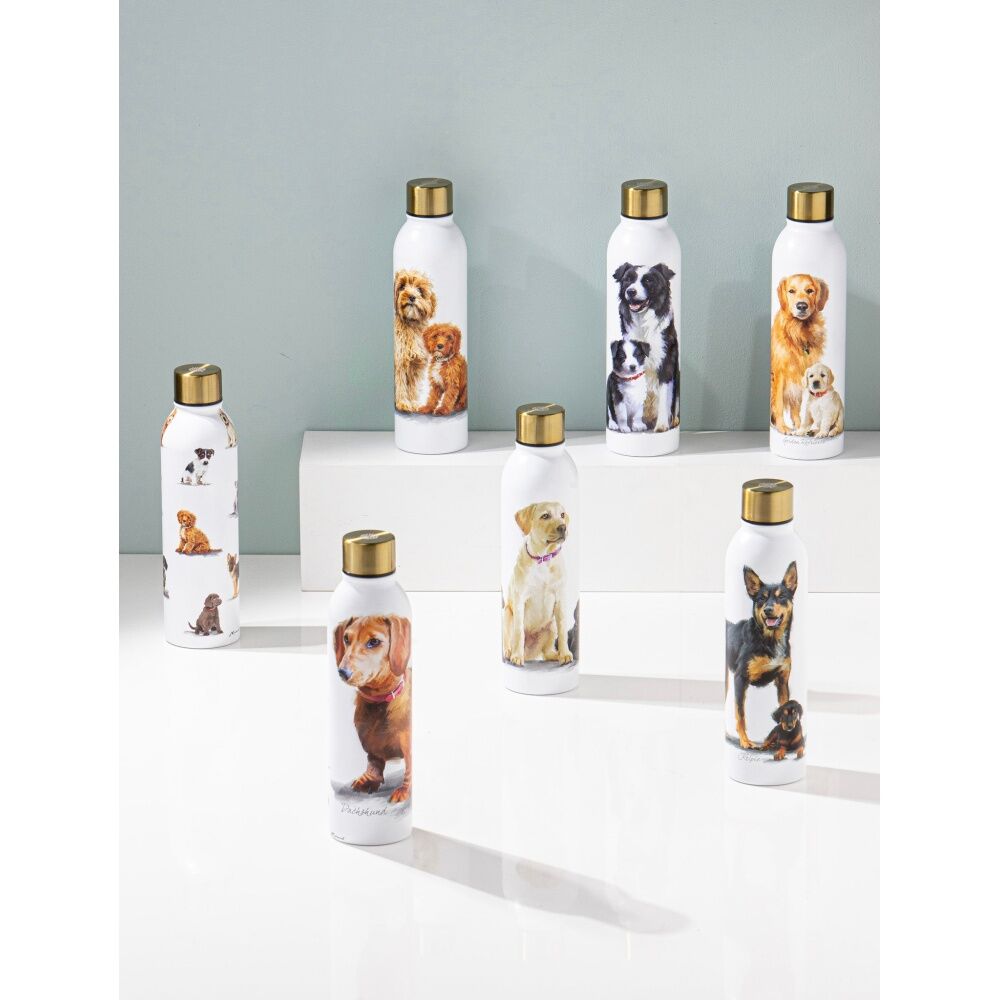 Ashdene Puppy Love Dachshund Drink Bottle 24.5cm Travel Water Container WHT (2 Pack) — image 3