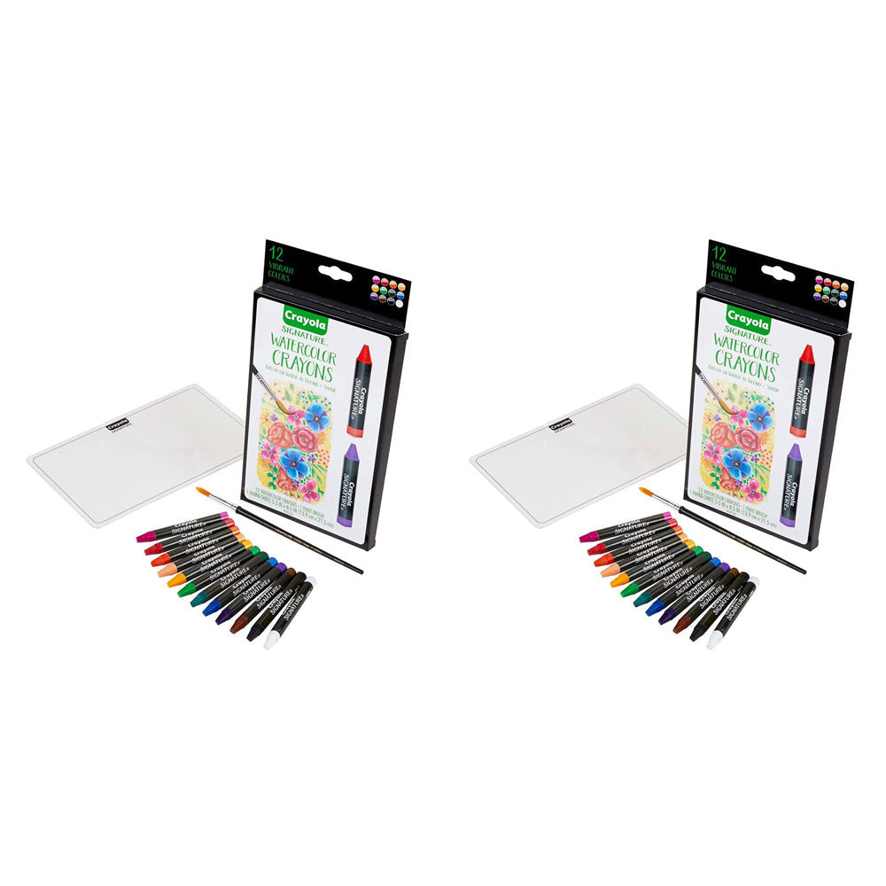 Crayola Signature Non-Toxic Premium Watercolor Crayons w/ Brush For 14+ (24 Pieces)