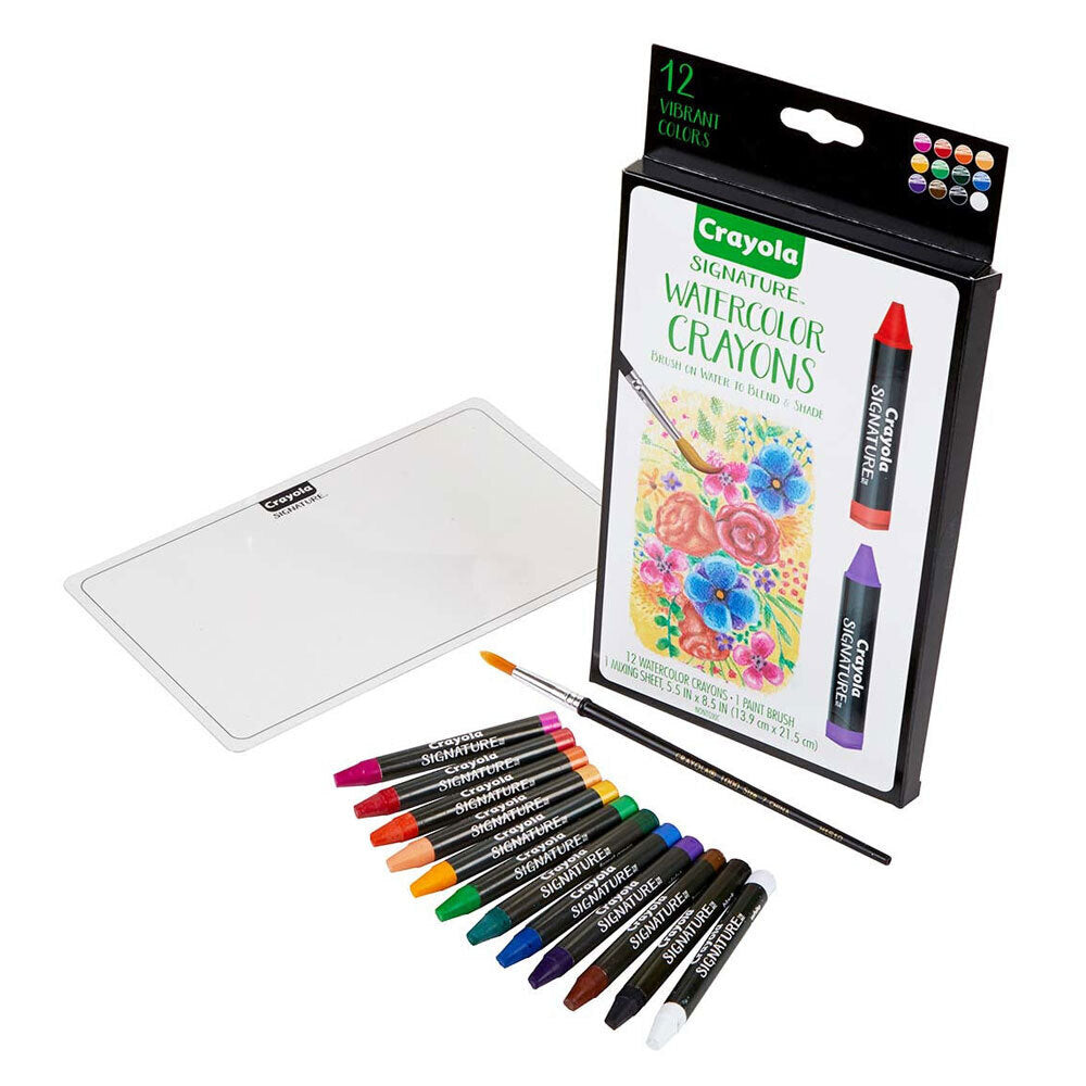 Crayola Signature Non-Toxic Premium Watercolor Crayons w/ Brush For 14+ (24 Pieces) — image 2