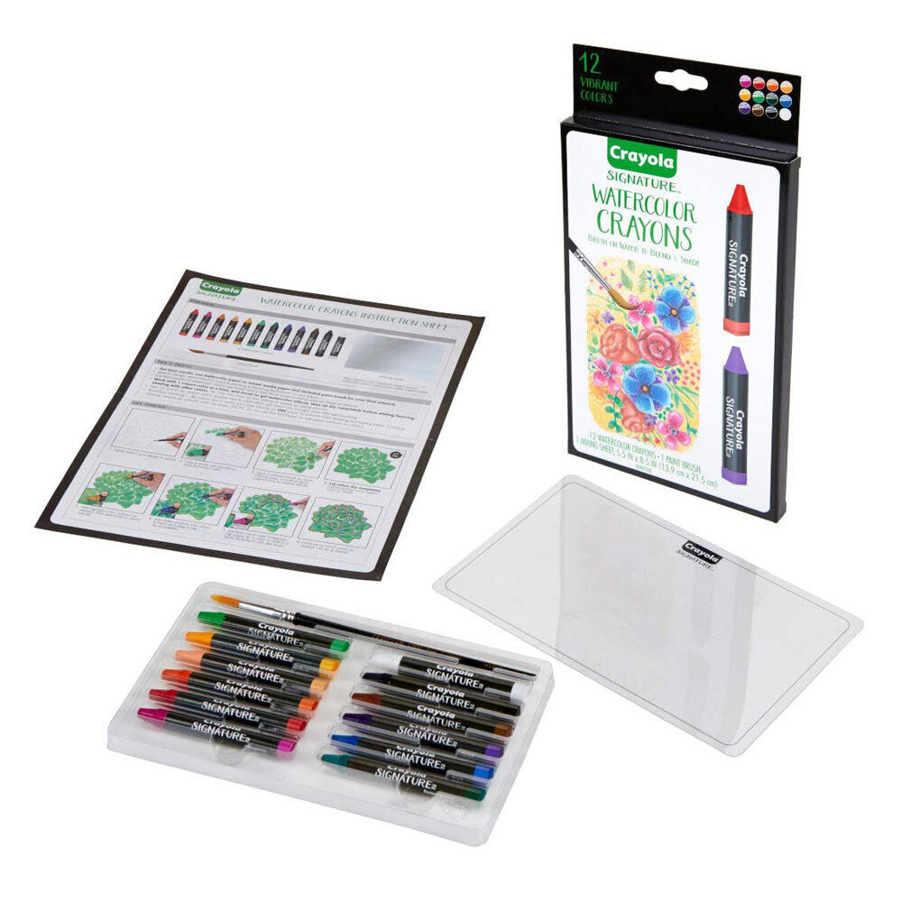 Crayola Signature Non-Toxic Premium Watercolor Crayons w/ Brush For 14+ (24 Pieces) — image 3