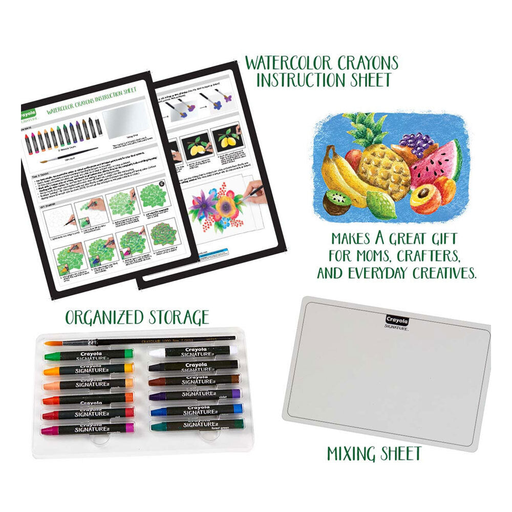 Crayola Signature Non-Toxic Premium Watercolor Crayons w/ Brush For 14+ (24 Pieces) — image 5