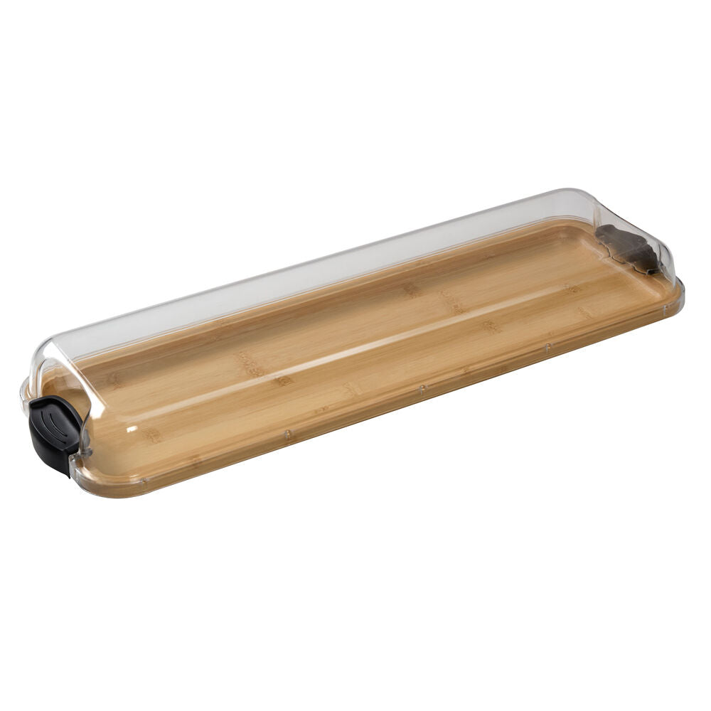 Farberware Brown/Clear Build-a-Board Bamboo Snacking Platter, 17.5x56cm