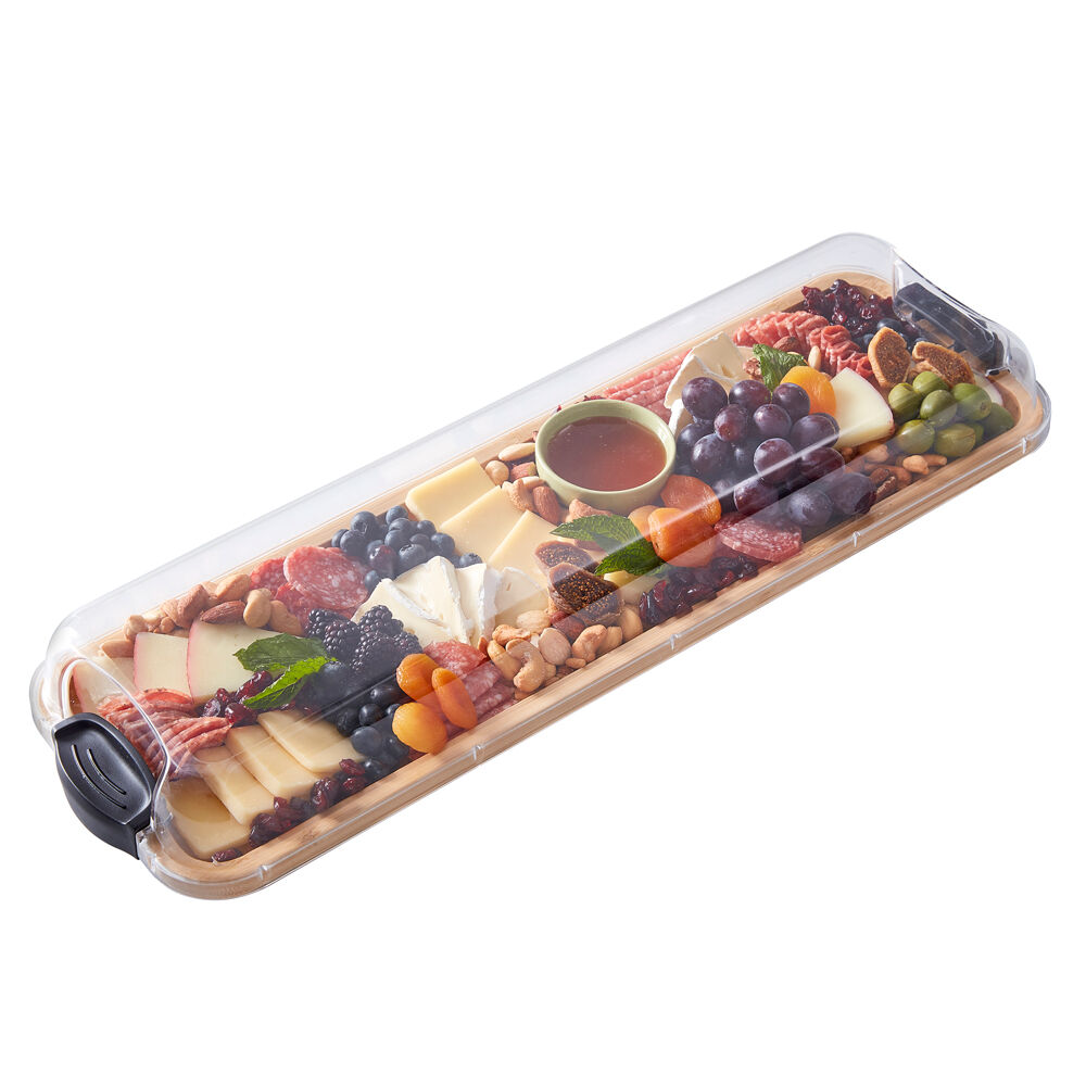 Farberware Brown/Clear Build-a-Board Bamboo Snacking Platter, 17.5x56cm — image 3