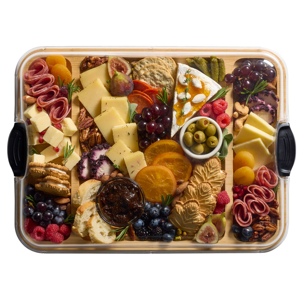 Farberware Build-a-Board Bamboo Rectangular Board, 30.5x40.5cm Brown/Clear (2 Pack) — image 4