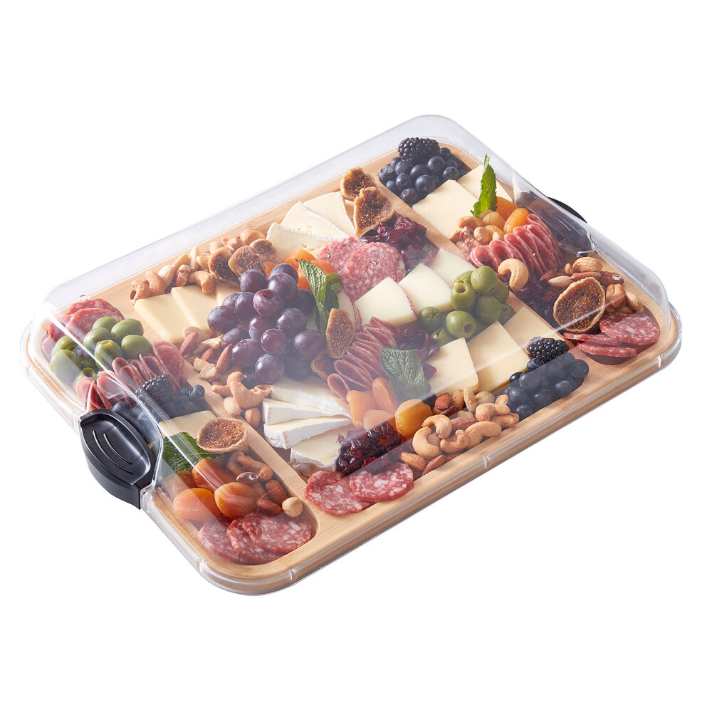 Farberware Build-a-Board Bamboo Rectangular Board, 30.5x40.5cm Brown/Clear (2 Pack) — image 5