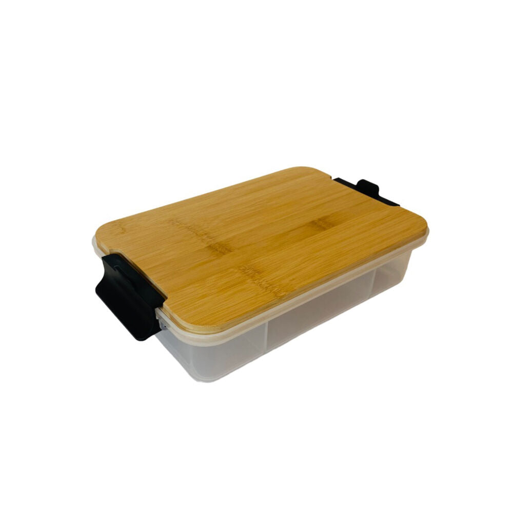 Farberware Brown/Clear SnackleBox Bamboo Storage Board and Box, 20x32cm