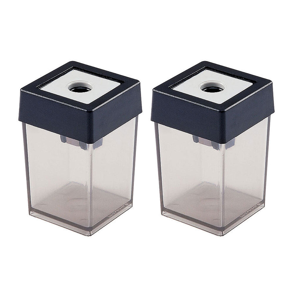Dahle Plastic Single Hole Pencil Sharpener School/Office Stationery Black/Clear (2 Pack)