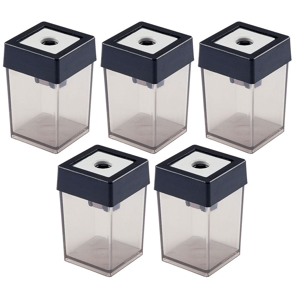 Dahle Plastic Single Hole Pencil Sharpener School/Office Stationery Clear/BLK (5 Pack)