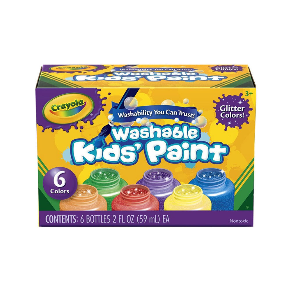 Crayola Kids Crafts/Arts Glitter Colours Washable Non-Toxic Paint 59ml 3+ (12 Pieces) — image 2