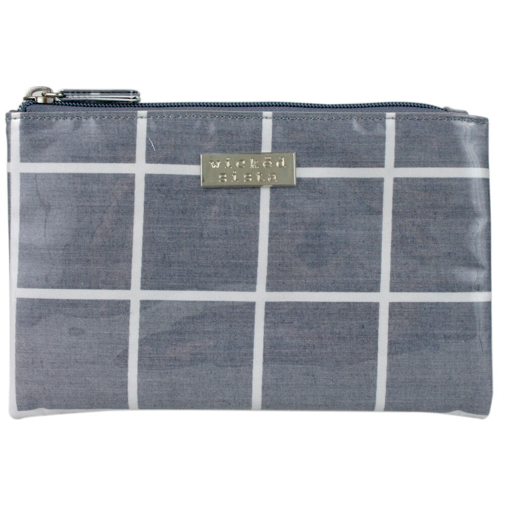 Wicked Sista a Perfect Grid Large Flat Purse Wallet Womens Bag 21x14cm Grey (2 Pack) — image 2