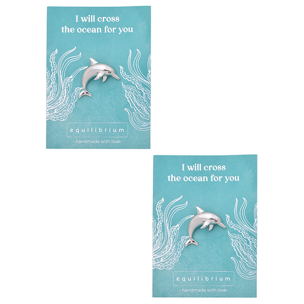 Gibson Gifts Equilibrium Silver Aust Fauna Pin Brooch Dolphin Jewellery Gift (2 Pack)