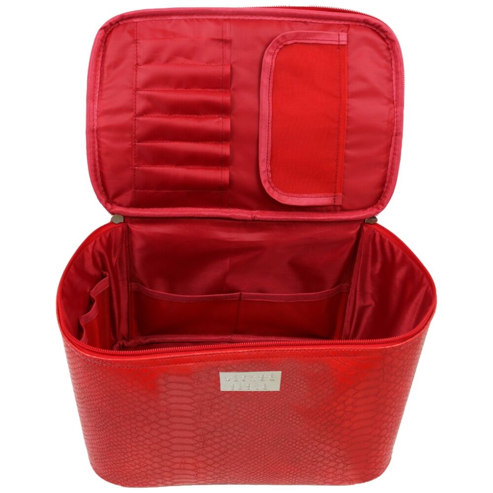 Wicked Sista Moc Croc Beauty Case Large Cosmetic Bag - Red — image 2