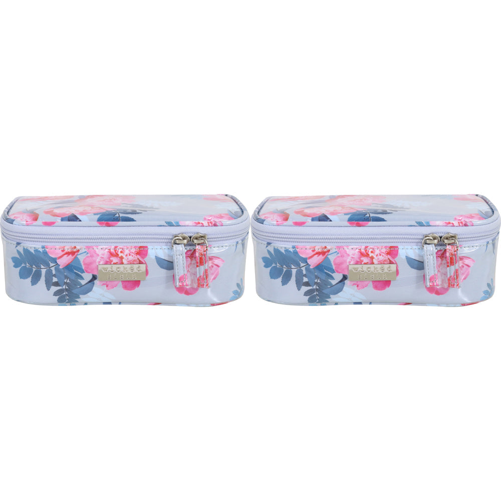 Wicked Sista Peony Blooms Women's Rectangle Brush Bag Cosmetic/Makeup Case (2 Pack)