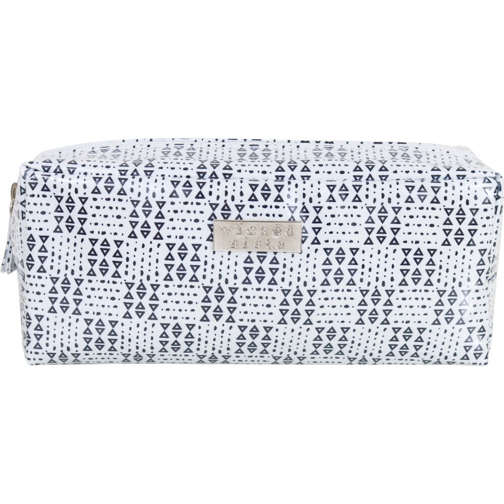 Wicked Sista Geo Rectangular Womens Cosmetic Bag 20x9.5cm Black/White (2 Pack) — image 2